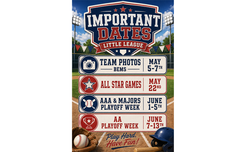 Important Dates! 